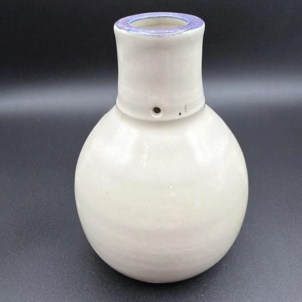 VTG Moonfire Pottery Signed Hand Painted Cat Bud Weed Vase Studio Art Delffs '96